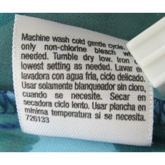 A.N.A. WOMEN'S 3/4 WATERCOLOR PRINT SPLIT KEY PEASANT SMOCKED BLOUSE SIZE XL-EUC - Picture 11 of 11